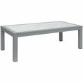 Bfm Seating Belmar Soft Grey Aluminum Carrara Top Coffee Table 163PH6104CRS